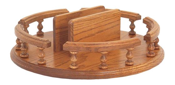 Amish Hardwood Kitchen Utensil Lazy Susan with Paper Towel Holder and