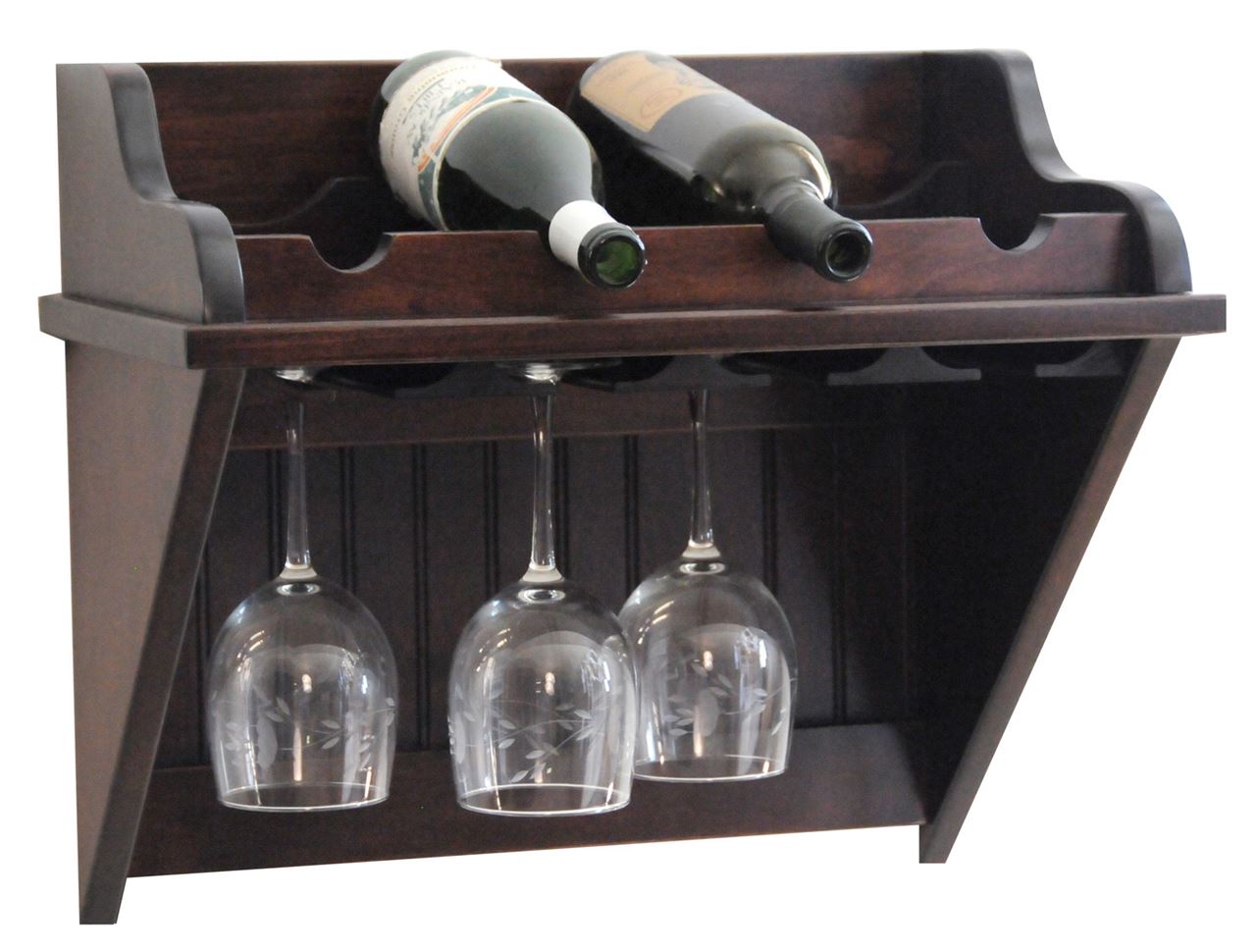 Amish made Wine shelf and stemware rack
